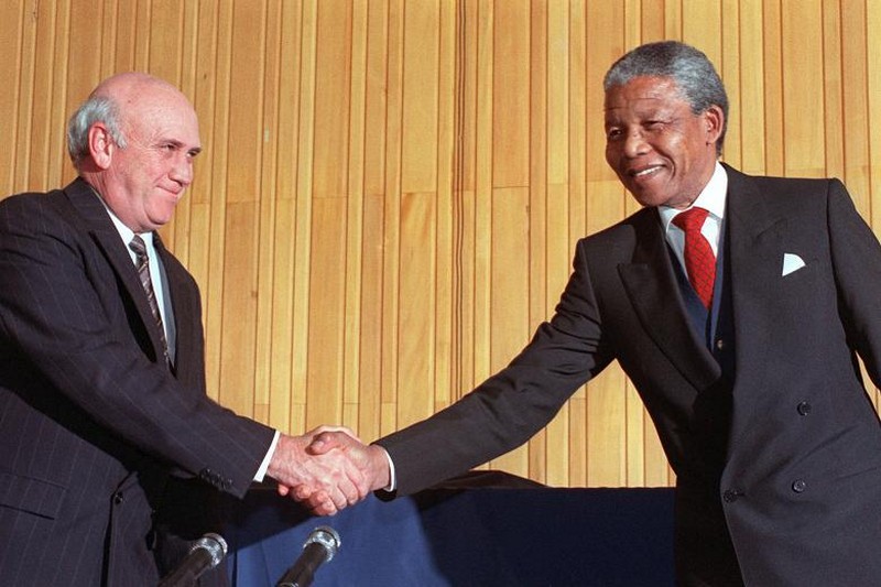 Frederik de Klerk e Nelson Mandela